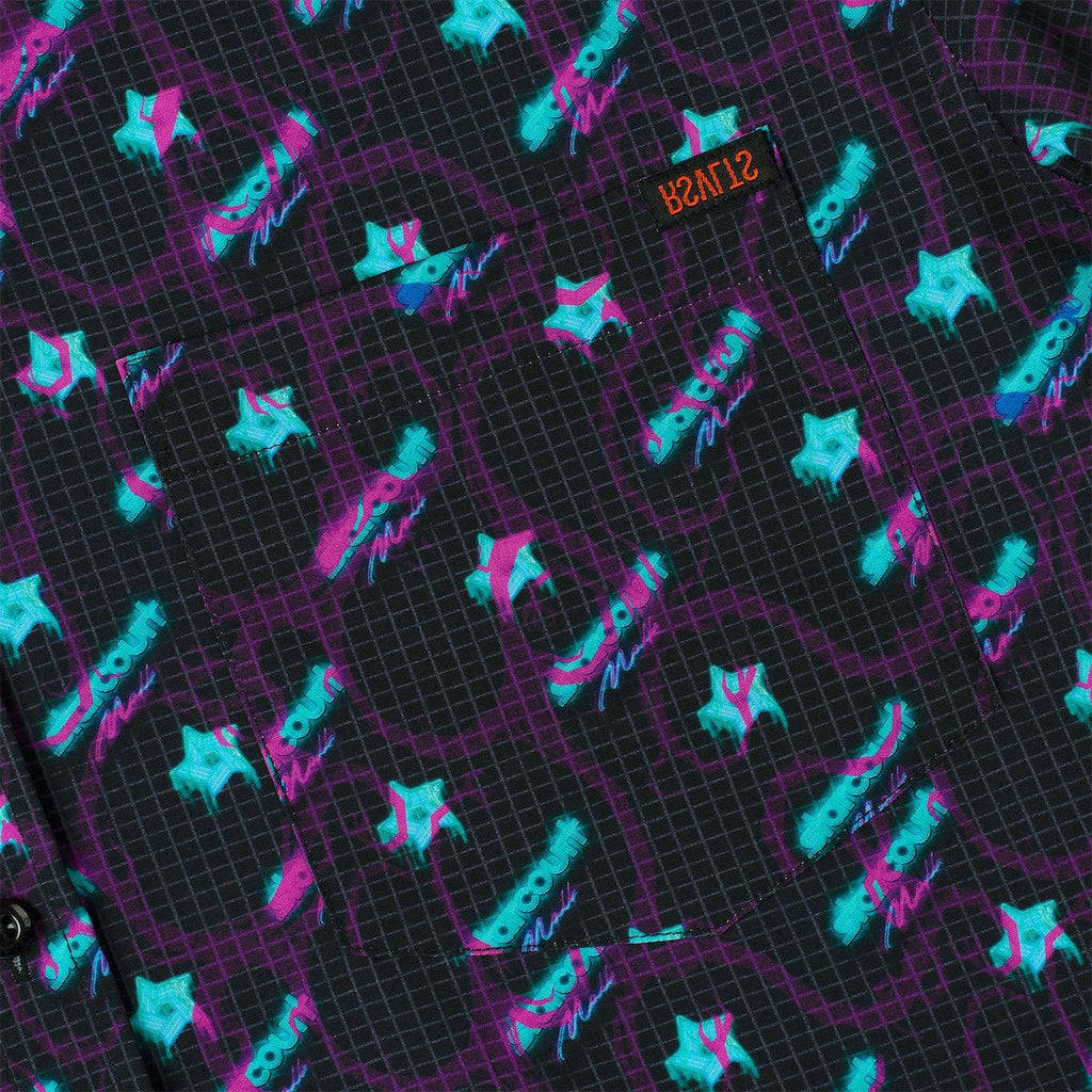 RSVLTS Battle of Starcourt KUNUFLEX Short Sleeve Shirt in Black — detail 7