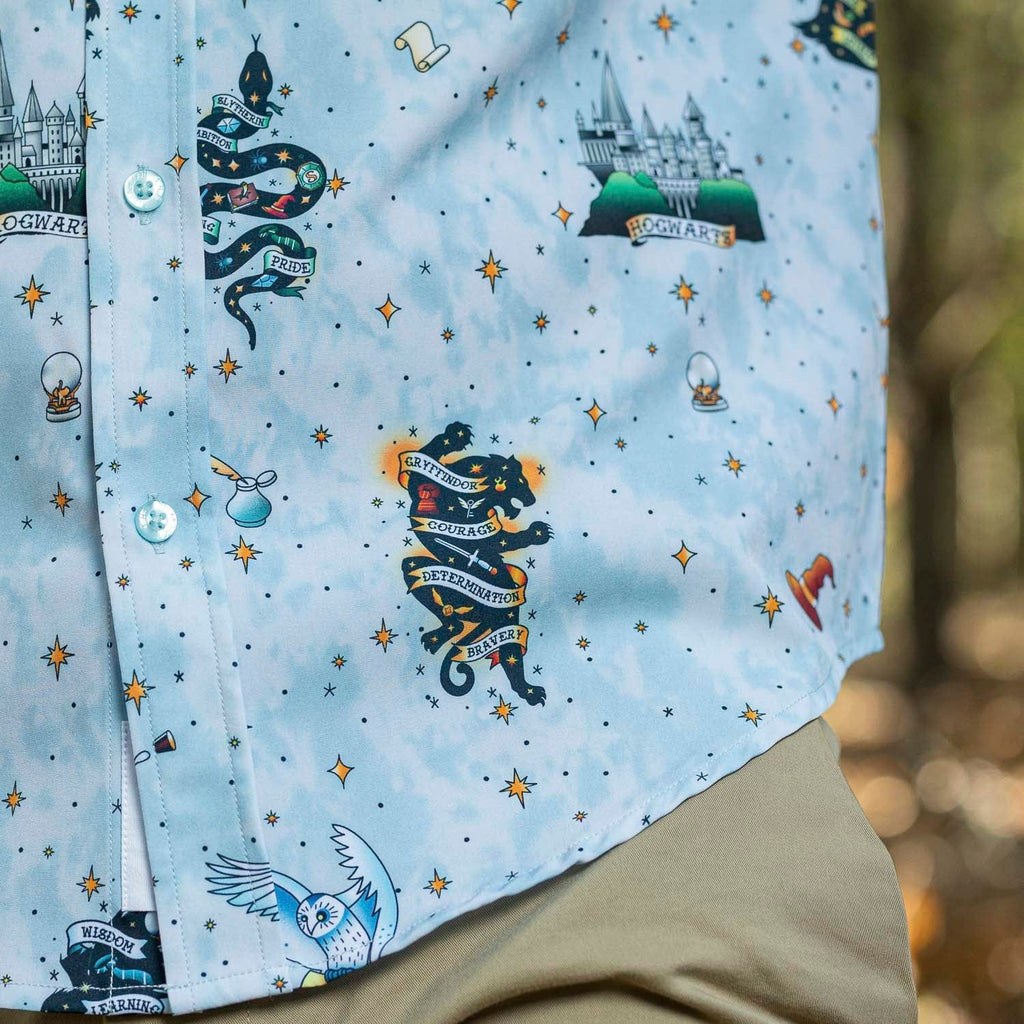 RSVLTS Wizarding Ink KUNUFLEX Short Sleeve Shirt in Blue — detail 8