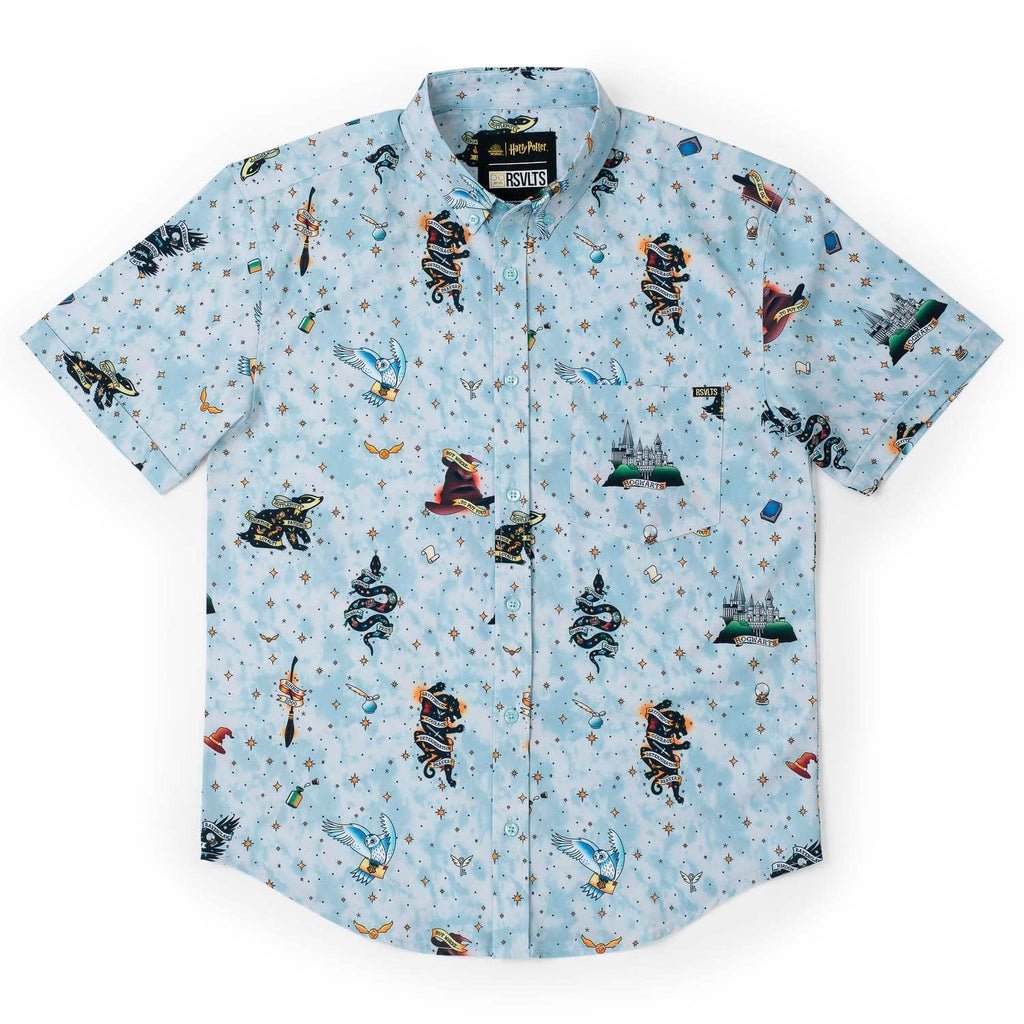 RSVLTS Wizarding Ink KUNUFLEX Short Sleeve Shirt in Blue — detail 2