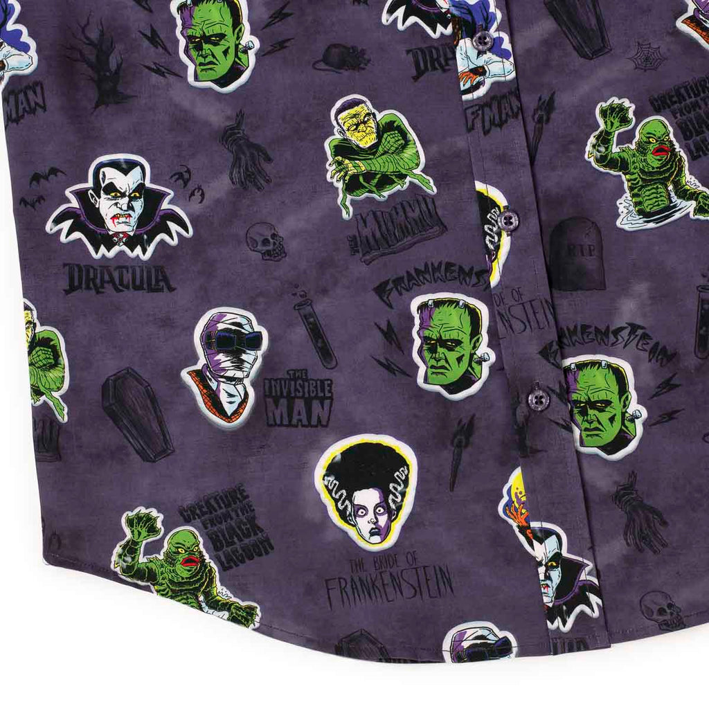 RSVLTS Monstickers KUNUFLEX Short Sleeve Shirt in Purple — detail 7