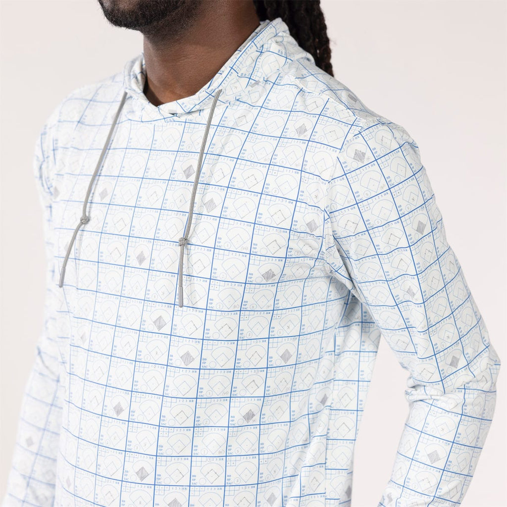 RSVLTS The Scorekeeper Performance Hoodie in Blue — detail 7