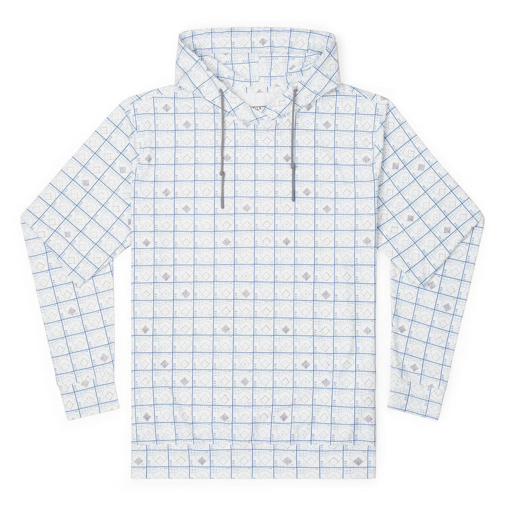 RSVLTS The Scorekeeper Performance Hoodie in Blue — front view