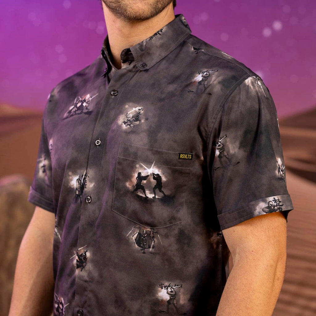 RSVLTS The Light and the Dark KUNUFLEX Short Sleeve Shirt in Brown — detail 2