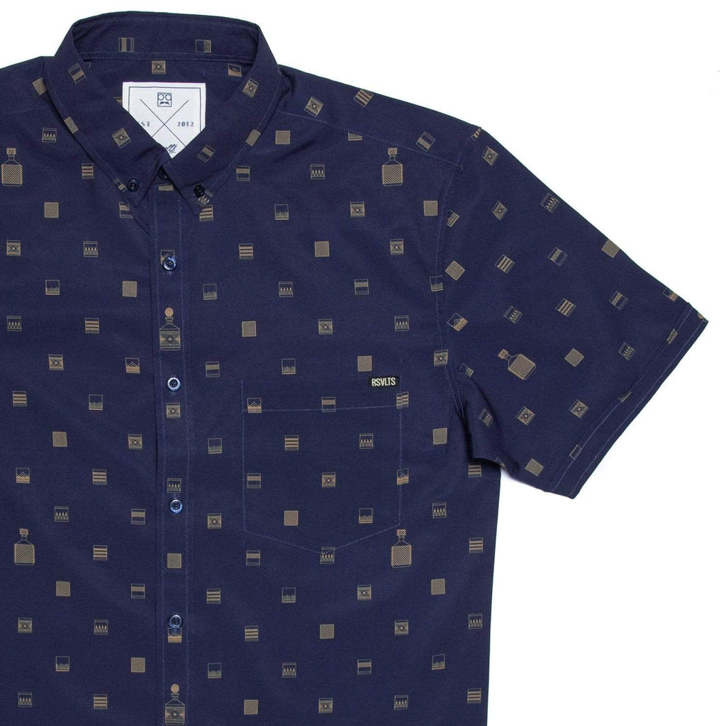 RSVLTS Tumblers KUNUFLEX Short Sleeve Shirt in Blue — detail 5