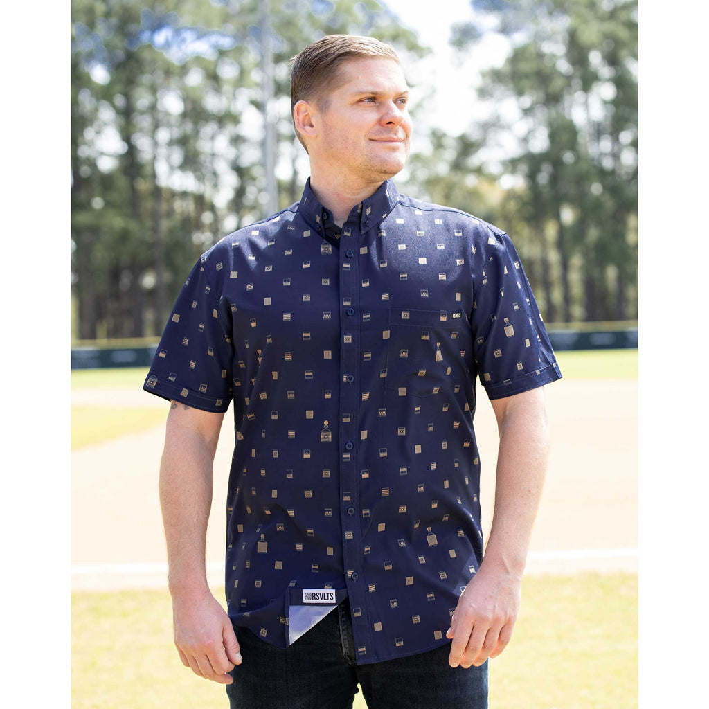 RSVLTS Tumblers KUNUFLEX Short Sleeve Shirt in Blue — detail 10