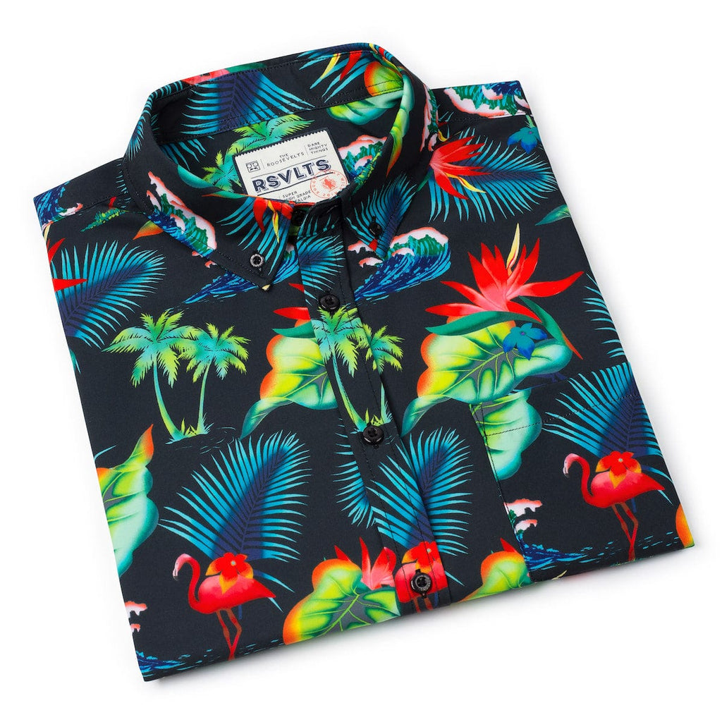 RSVLTS Hyper Tropics KUNUFLEX Short Sleeve Shirt in Green — detail 7