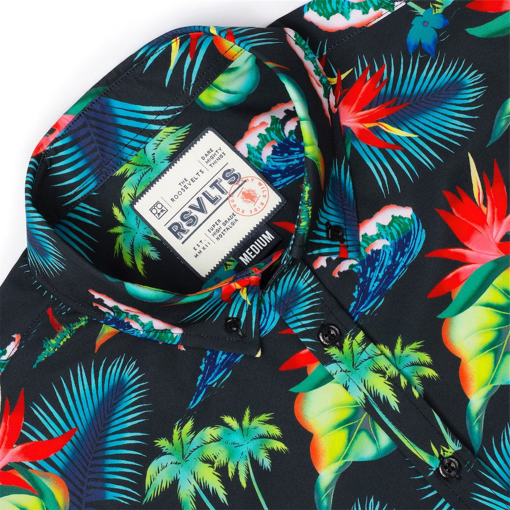 RSVLTS Hyper Tropics KUNUFLEX Short Sleeve Shirt in Green — detail 5