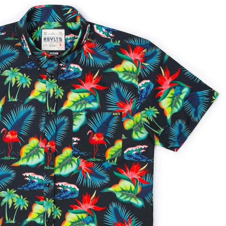 RSVLTS Hyper Tropics KUNUFLEX Short Sleeve Shirt in Green — front view