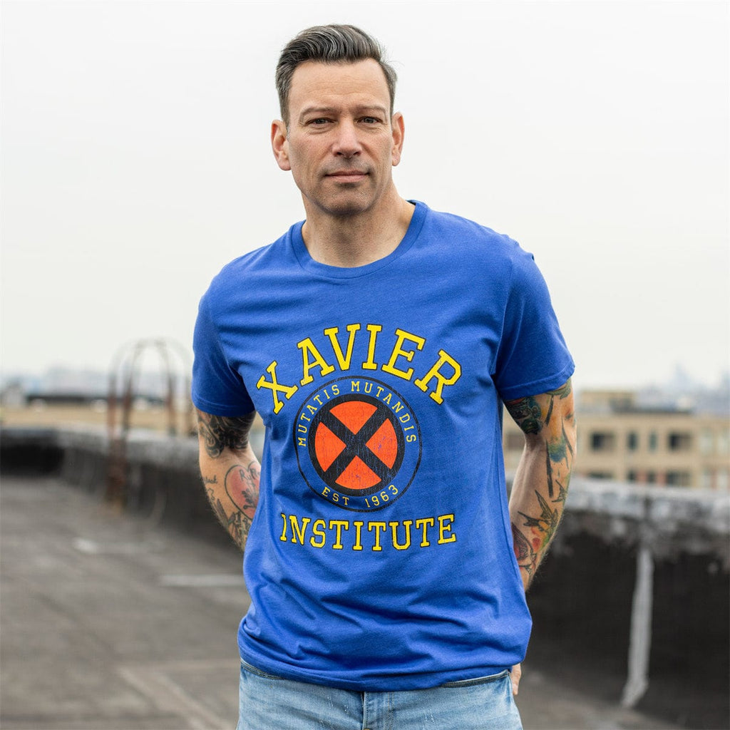 RSVLTS School Pride Crewneck Tee in Blue — front view
