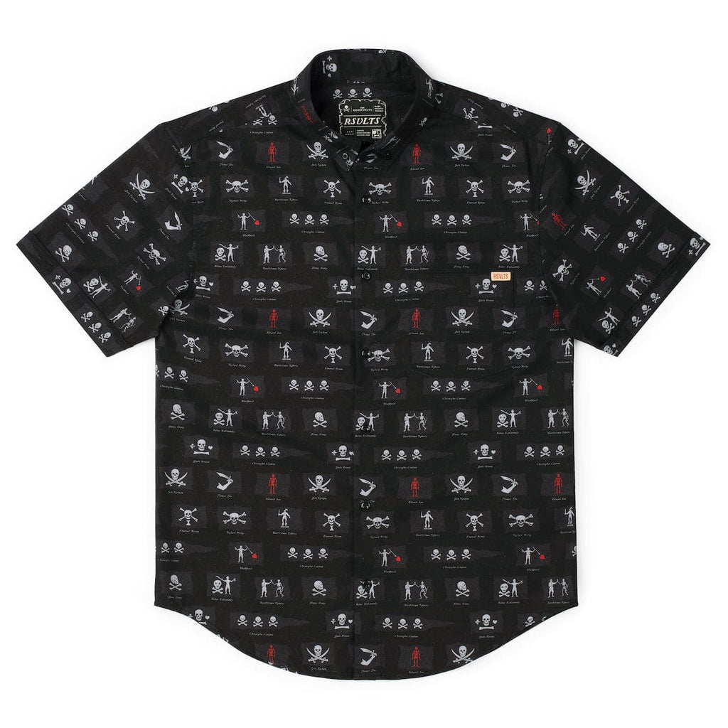 RSVLTS Not-So-Jolly Rogers KUNUFLEX Short Sleeve Shirt in Black — detail 8