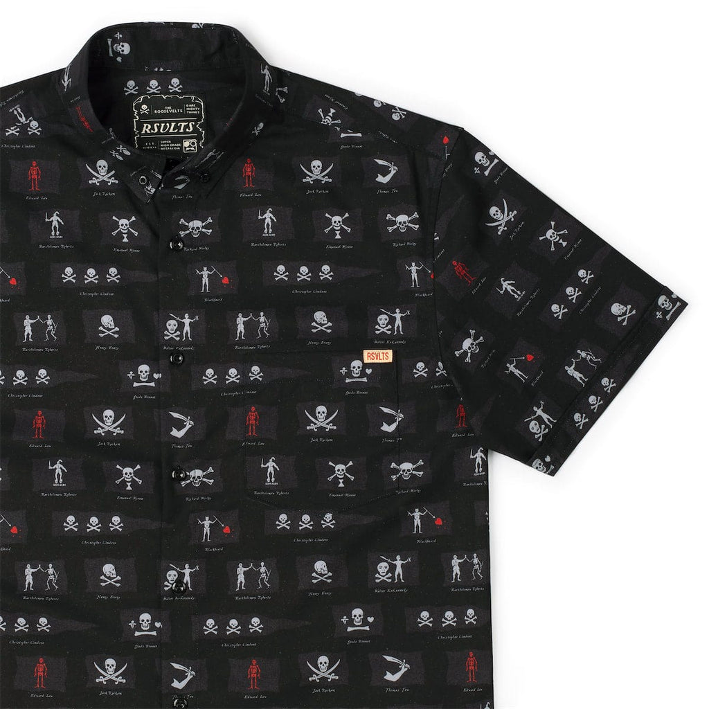 RSVLTS Not-So-Jolly Rogers KUNUFLEX Short Sleeve Shirt in Black — detail 5