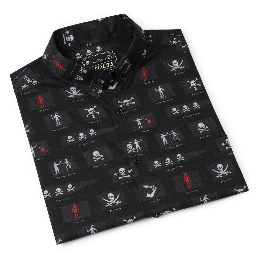RSVLTS Not-So-Jolly Rogers KUNUFLEX Short Sleeve Shirt in Black — detail 11