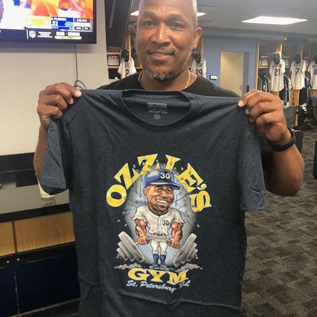 RSVLTS Ozzie’s Gym Crewneck Tee in Black — front view