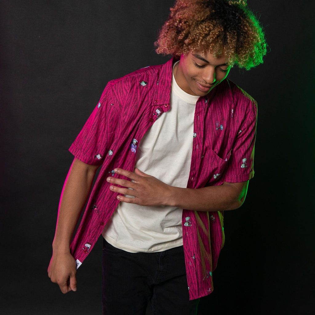 RSVLTS The Nightmare Begins KUNUFLEX Short Sleeve Shirt in Purple — detail 11