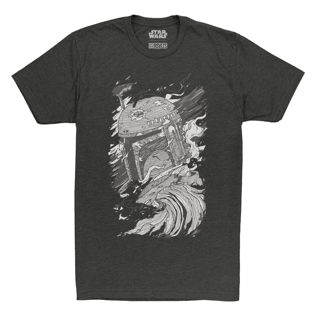 RSVLTS Boba Fett Smoke Crewneck Tee in Black — front view
