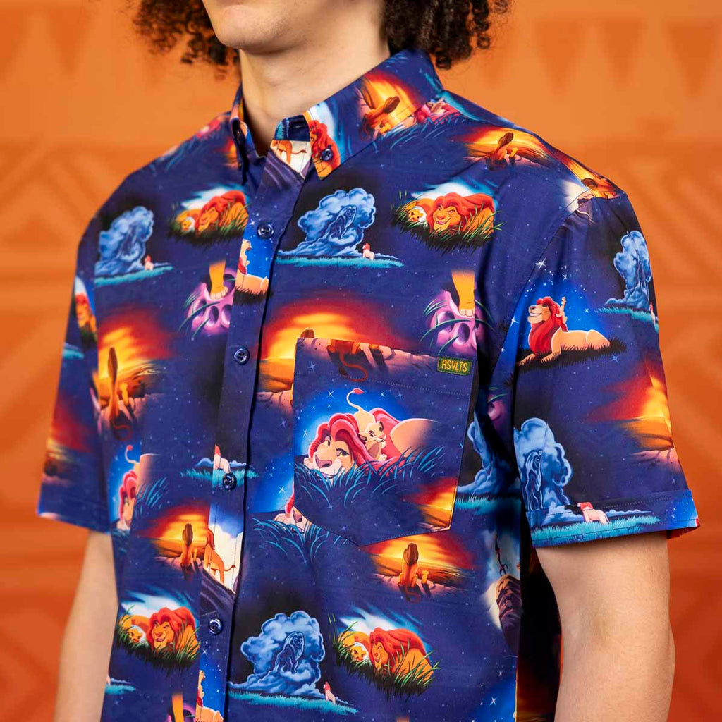 RSVLTS Remember Who You Are KUNUFLEX Short Sleeve Shirt in Blue — front view