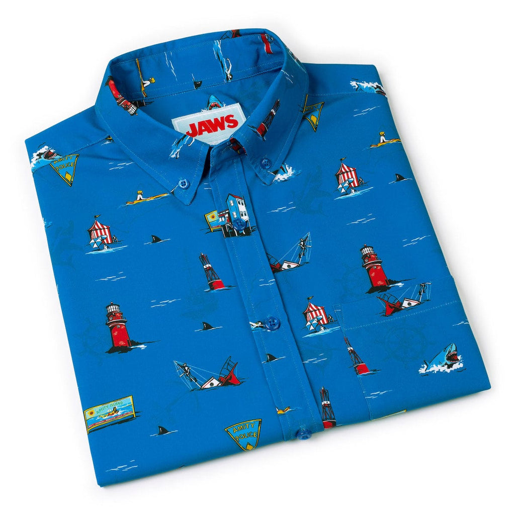 RSVLTS Swim at Your Own Risk KUNUFLEX Short Sleeve Shirt in Blue — detail 10