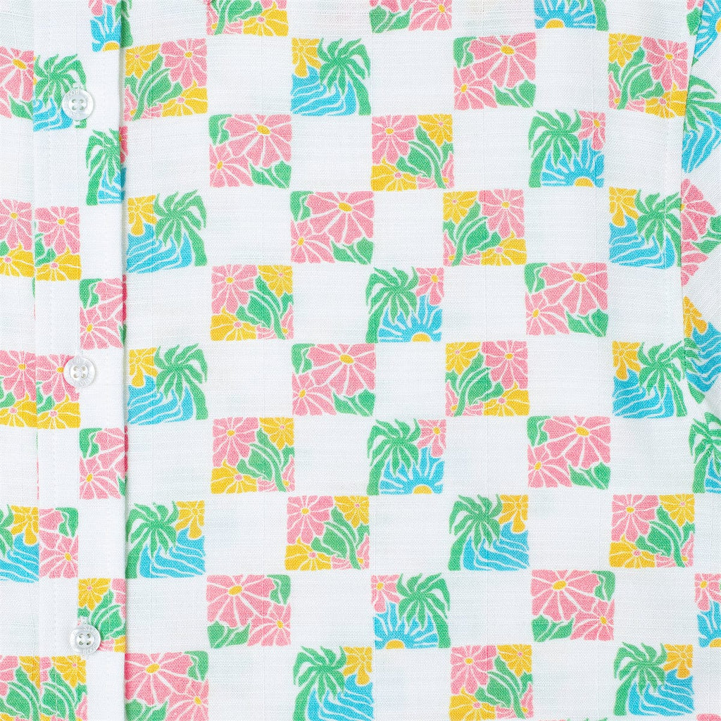 RSVLTS Late Checkout Bamboo Short Sleeve Shirt in Multicolor — detail 6