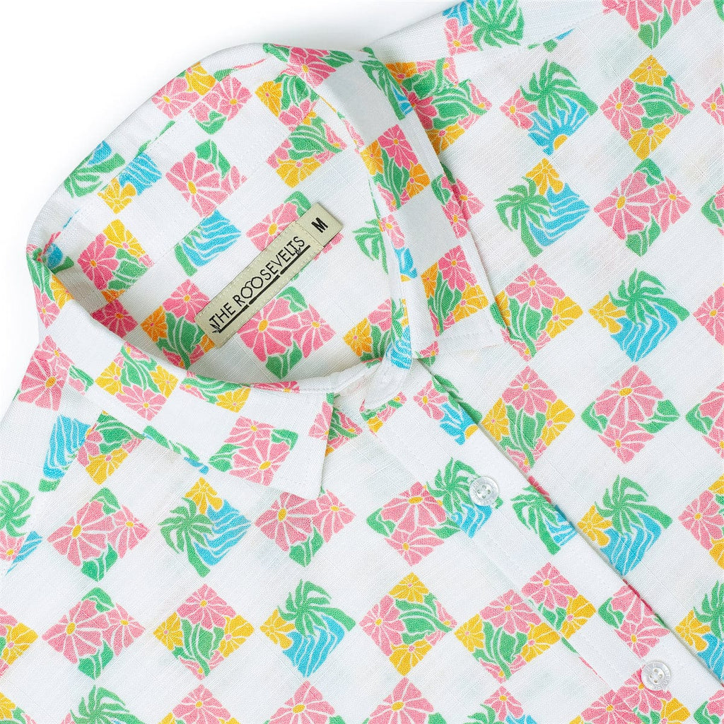 RSVLTS Late Checkout Bamboo Short Sleeve Shirt in Multicolor — detail 11