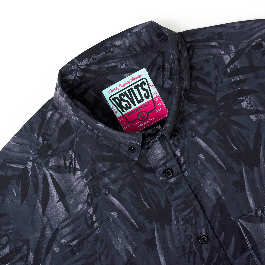 RSVLTS Midnight Chill KUNUFLEX Short Sleeve Shirt in Black — detail 5