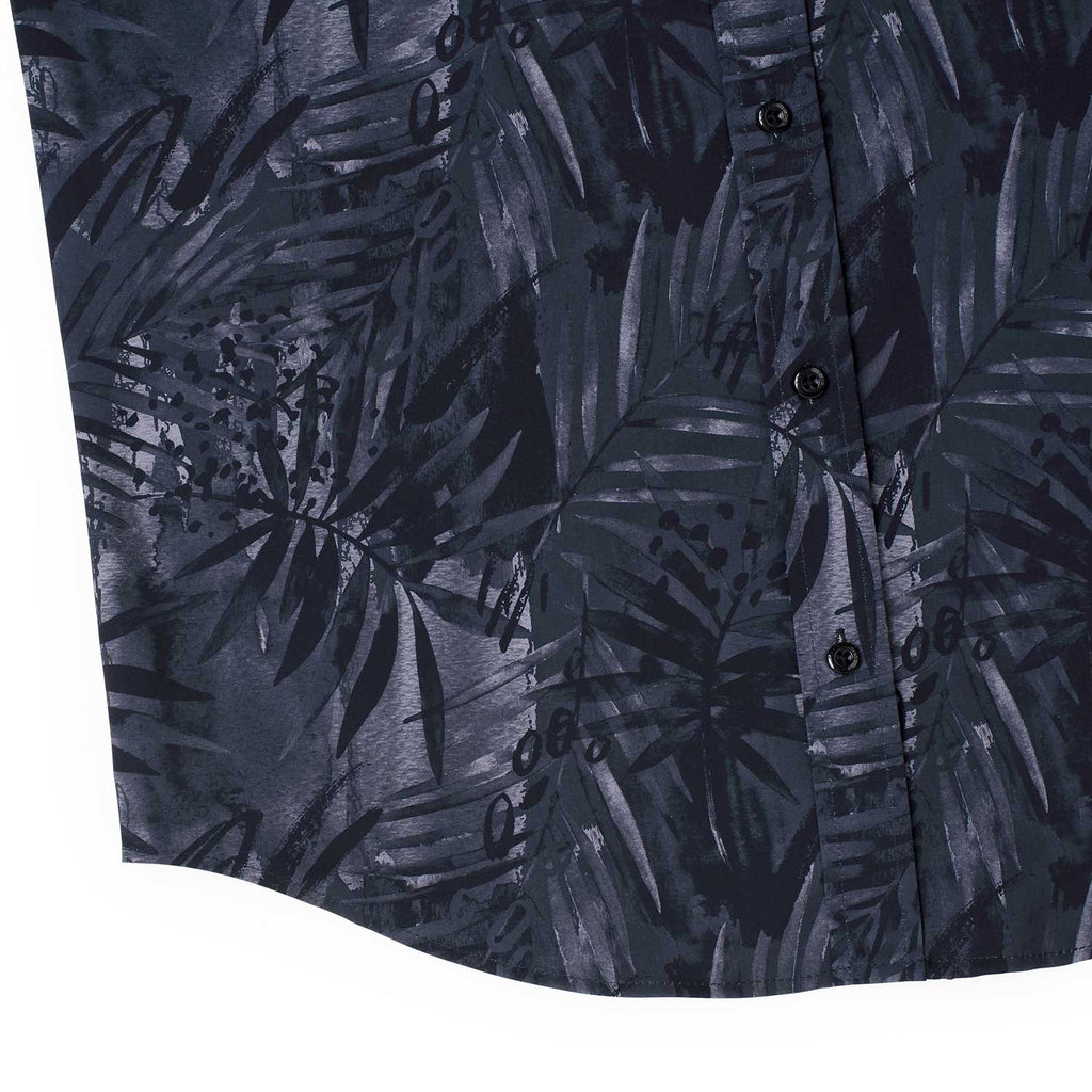 RSVLTS Midnight Chill KUNUFLEX Short Sleeve Shirt in Black — detail 7