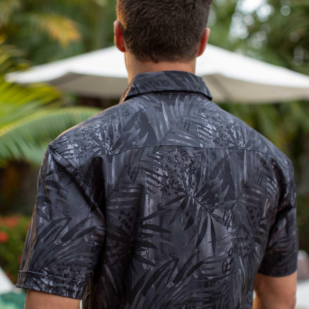 RSVLTS Midnight Chill KUNUFLEX Short Sleeve Shirt in Black — detail 6