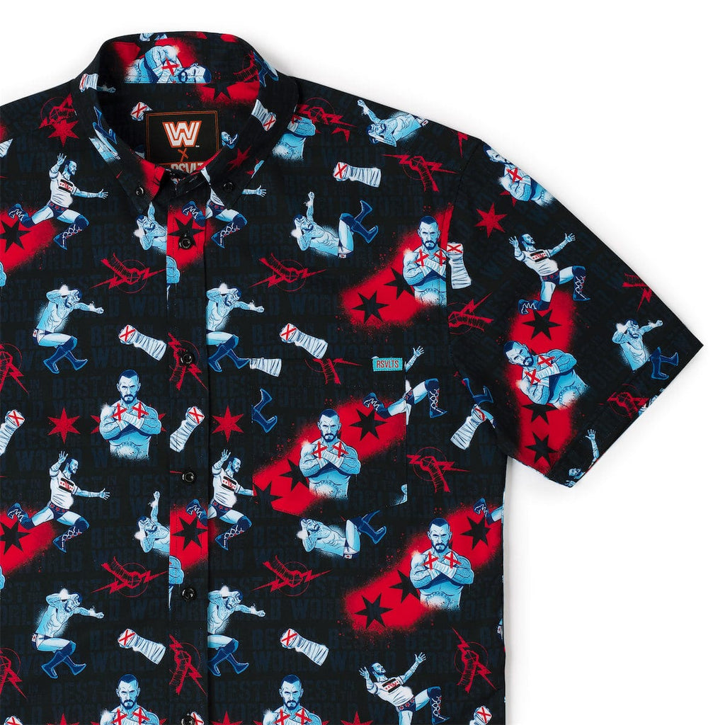 RSVLTS Best in the World KUNUFLEX Short Sleeve Shirt in Black — front view
