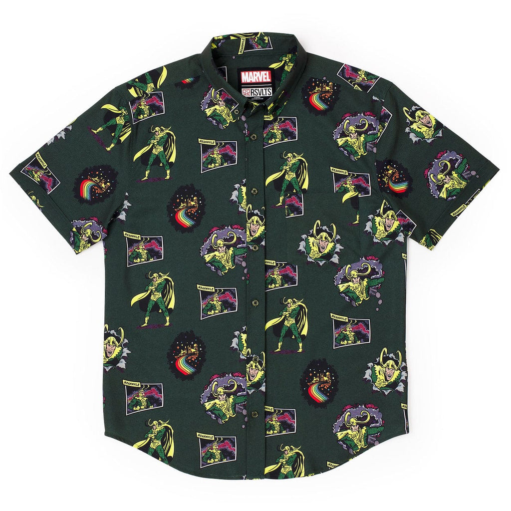 RSVLTS The Trickster KUNUFLEX Short Sleeve Shirt in Green — detail 8