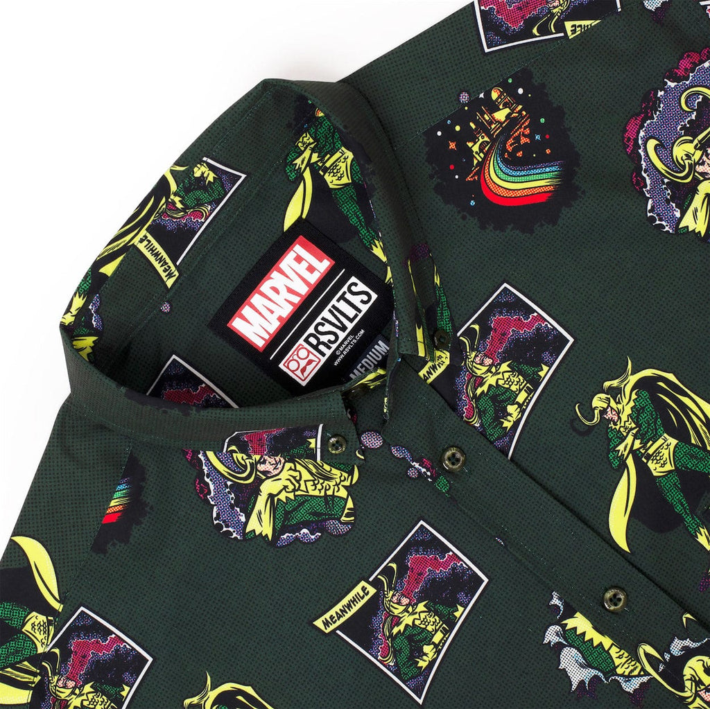 RSVLTS The Trickster KUNUFLEX Short Sleeve Shirt in Green — detail 10