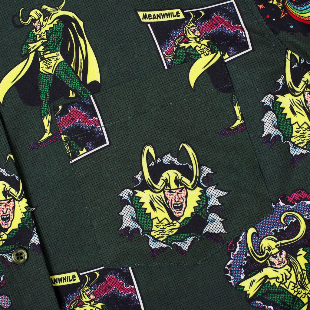 RSVLTS The Trickster KUNUFLEX Short Sleeve Shirt in Green — detail 12