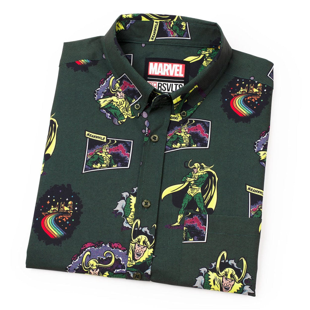 RSVLTS The Trickster KUNUFLEX Short Sleeve Shirt in Green — detail 13