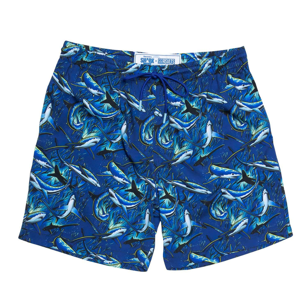 RSVLTS Feeding Frenzy Hybrid Shorts in Blue — front view