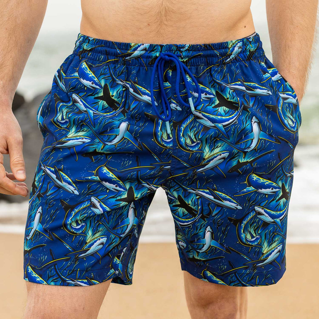 RSVLTS Feeding Frenzy Hybrid Shorts in Blue — detail 2
