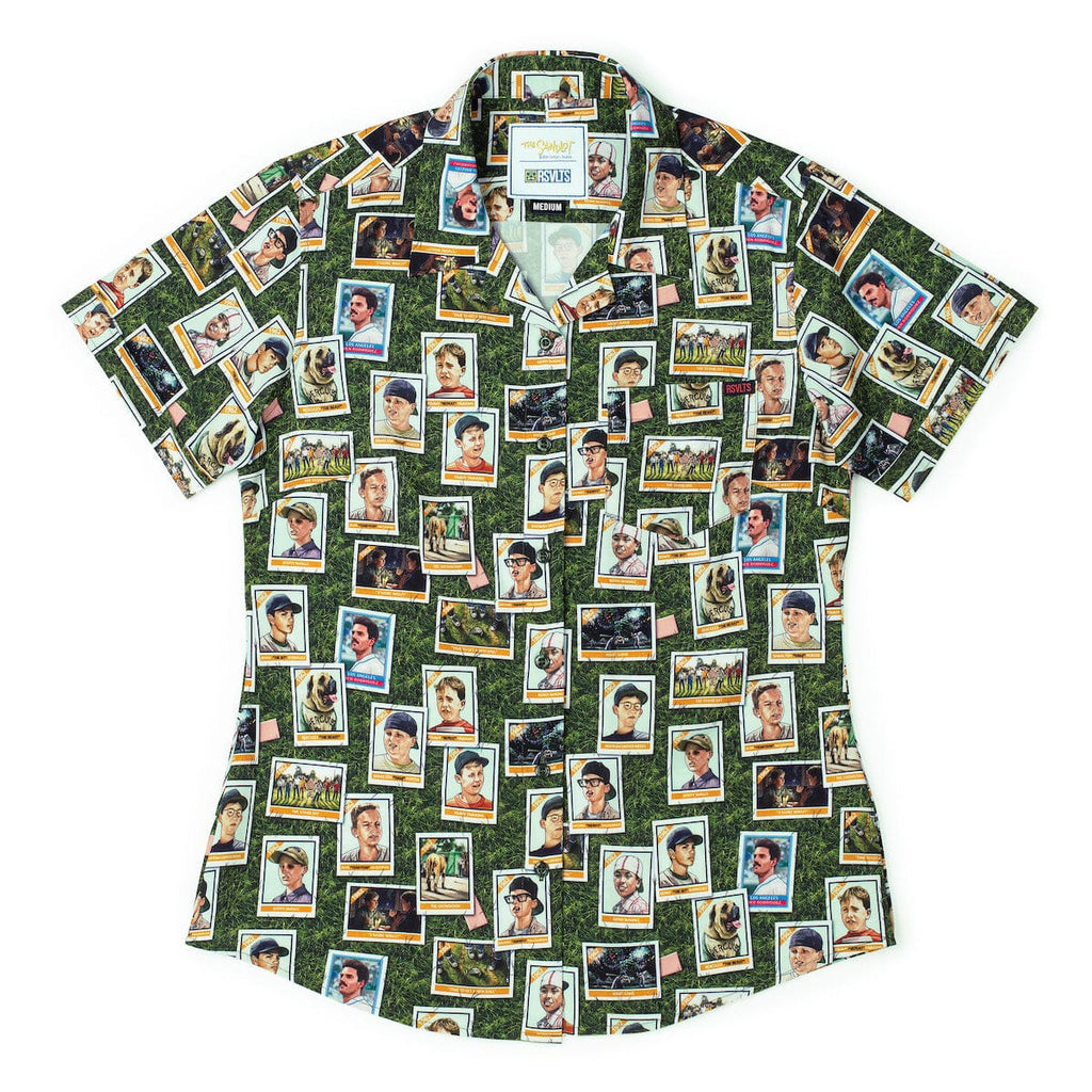 RSVLTS Starting Nine Women's KUNUFLEX Short Sleeve Shirt in Green — front view