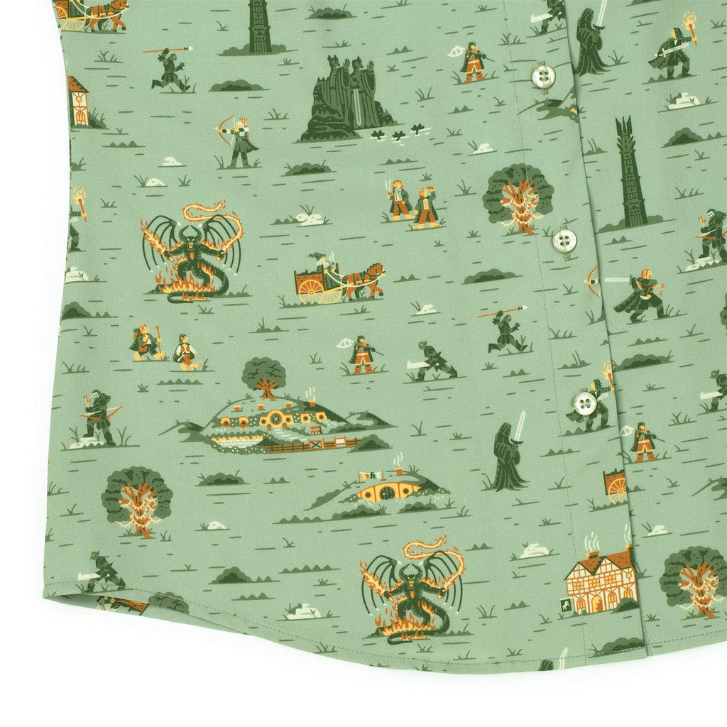 RSVLTS Frodo's Journey Women's KUNUFLEX Short Sleeve Shirt in Green — detail 7