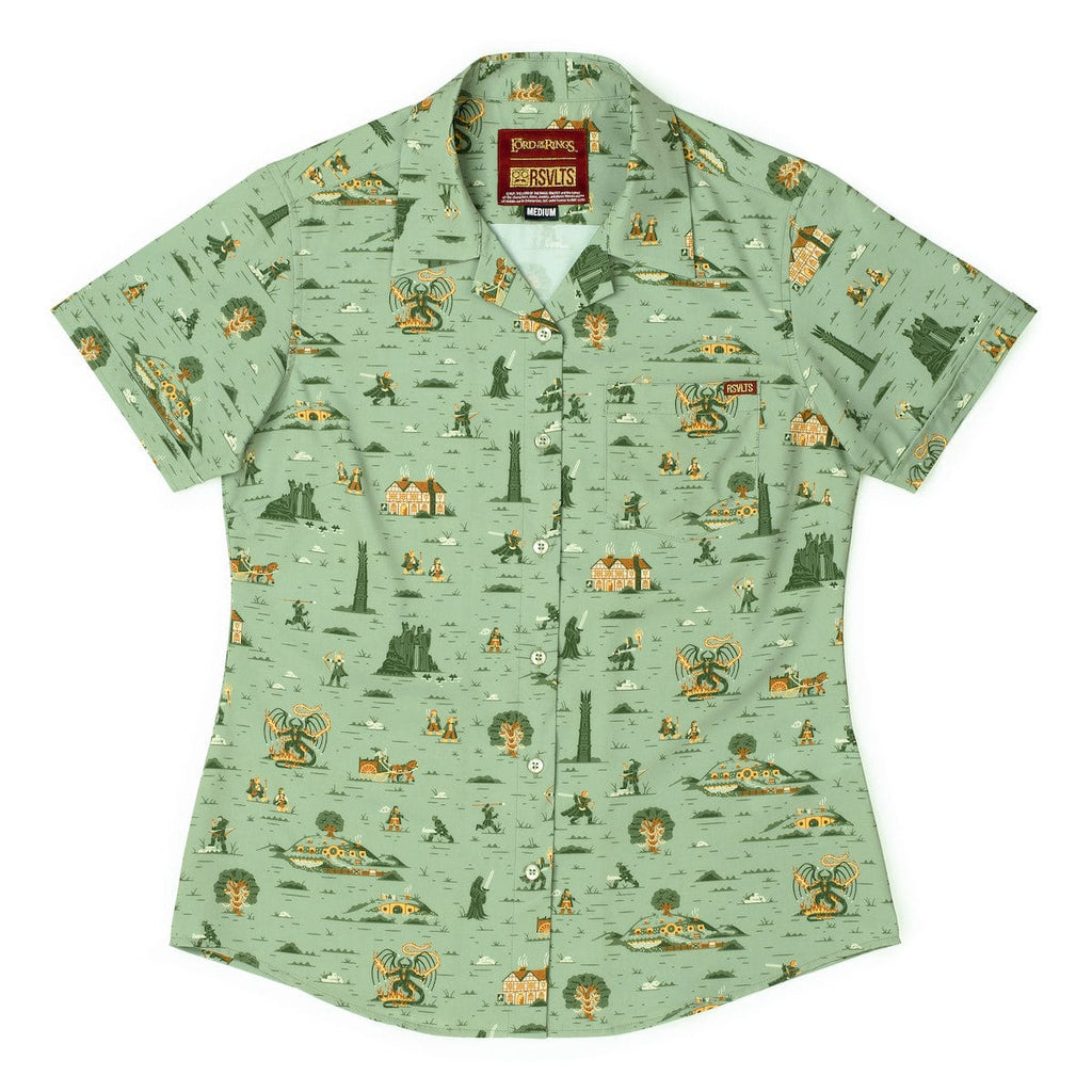 RSVLTS Frodo's Journey Women's KUNUFLEX Short Sleeve Shirt in Green — detail 4