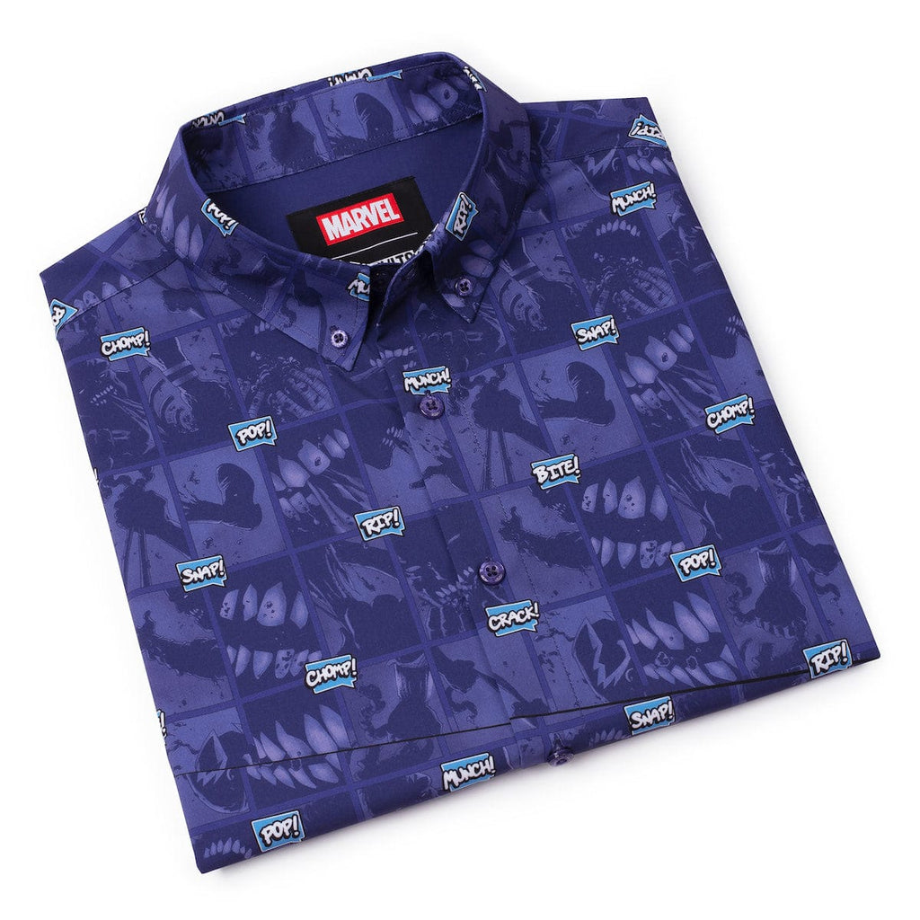 RSVLTS Mouthin' Off KUNUFLEX Short Sleeve Shirt in Black — detail 7