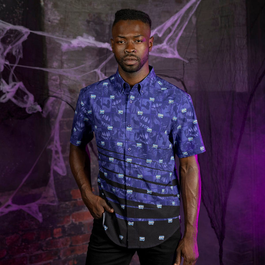 RSVLTS Mouthin' Off KUNUFLEX Short Sleeve Shirt in Black — detail 3