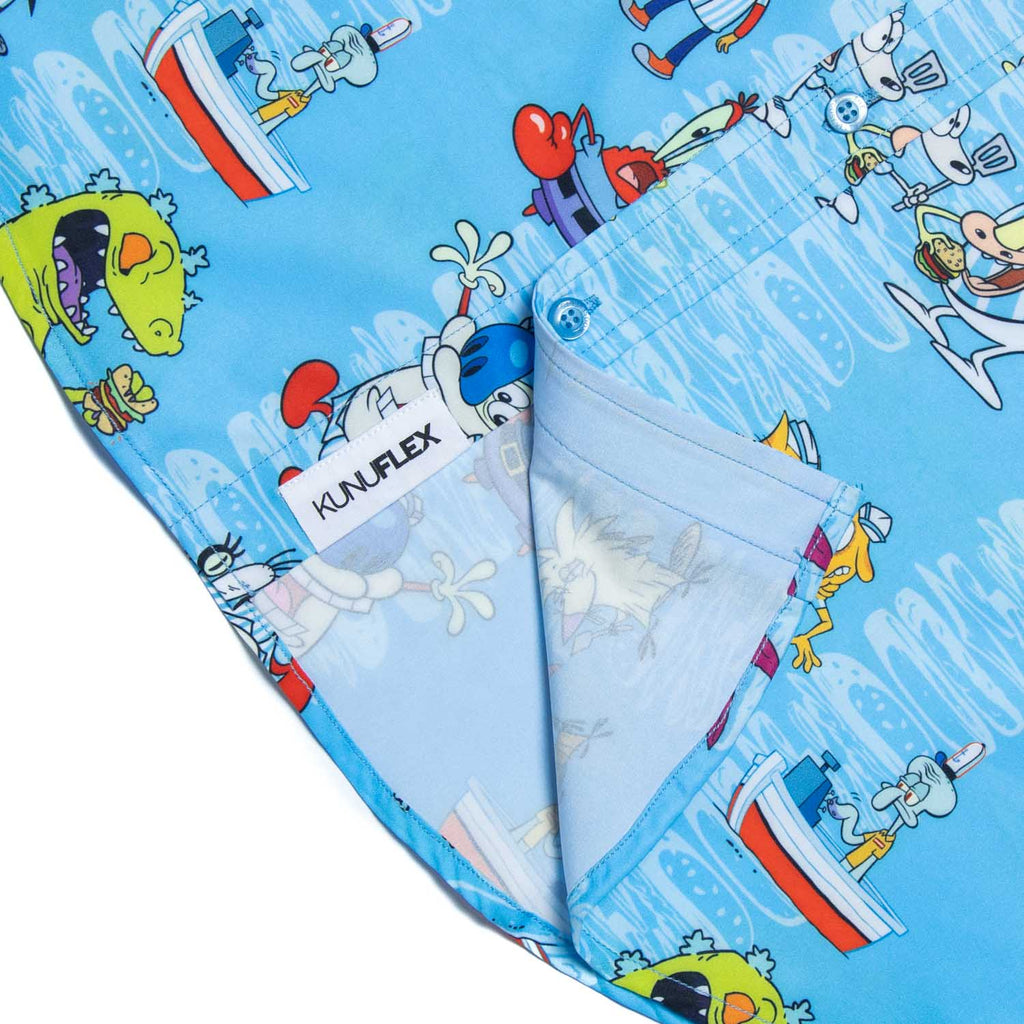 RSVLTS Home of the Good Burger KUNUFLEX Short Sleeve Shirt in Blue — detail 5