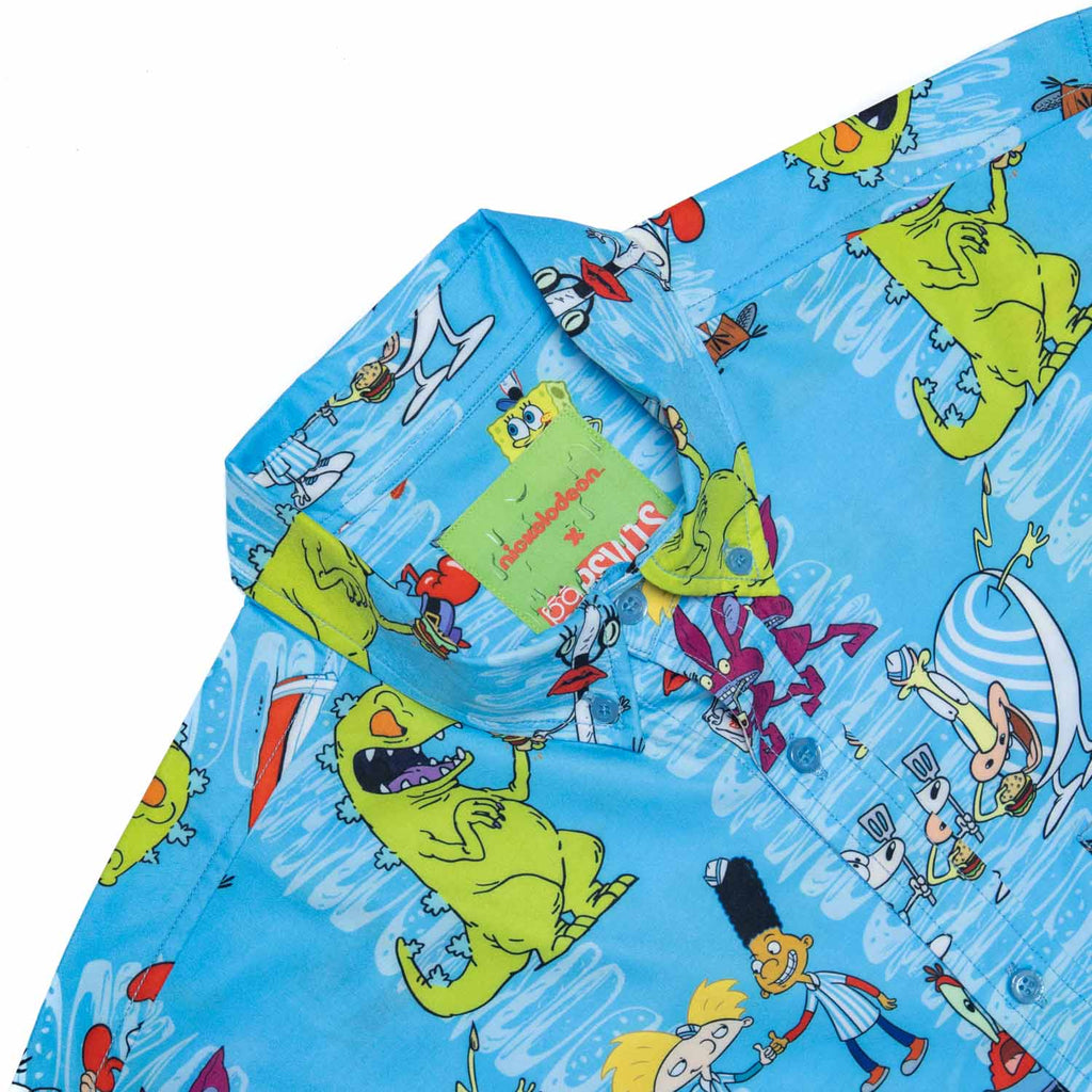 RSVLTS Home of the Good Burger KUNUFLEX Short Sleeve Shirt in Blue — detail 3