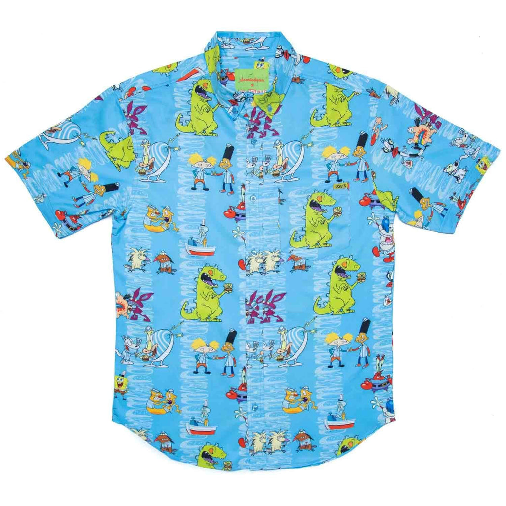 RSVLTS Home of the Good Burger KUNUFLEX Short Sleeve Shirt in Blue — detail 2