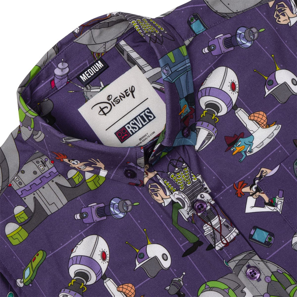RSVLTS Doofenshmirtz Evil Incorporated Youth KUNUFLEX Short Sleeve Shirt in Purple — detail 3
