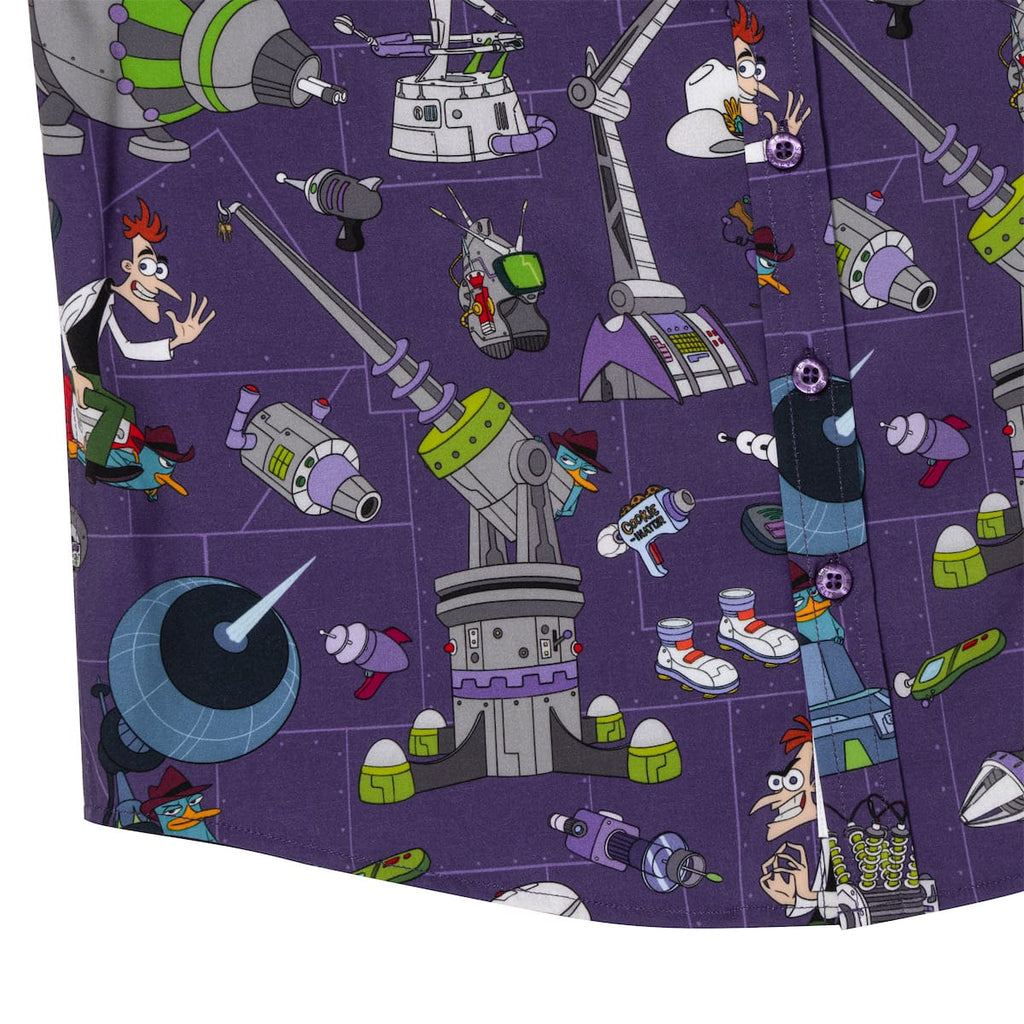 RSVLTS Doofenshmirtz Evil Incorporated Youth KUNUFLEX Short Sleeve Shirt in Purple — detail 4