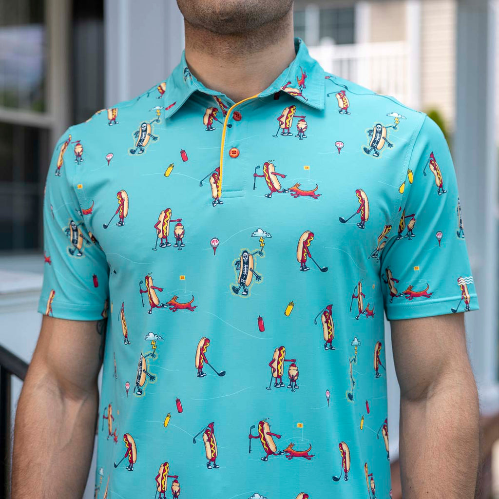 RSVLTS Sun's Out Buns Out All-Day Polo in Green — front view