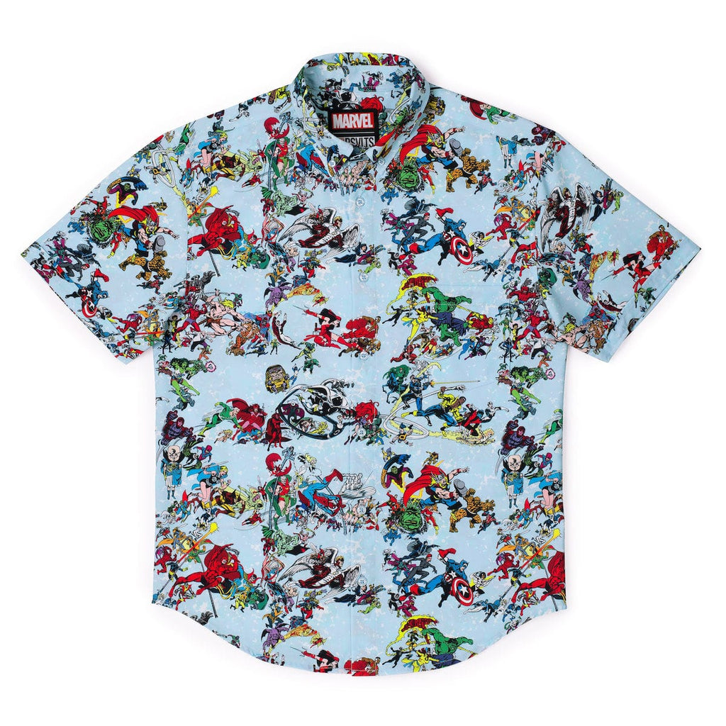 RSVLTS There Goes My Hero KUNUFLEX Short Sleeve Shirt in Blue — detail 8