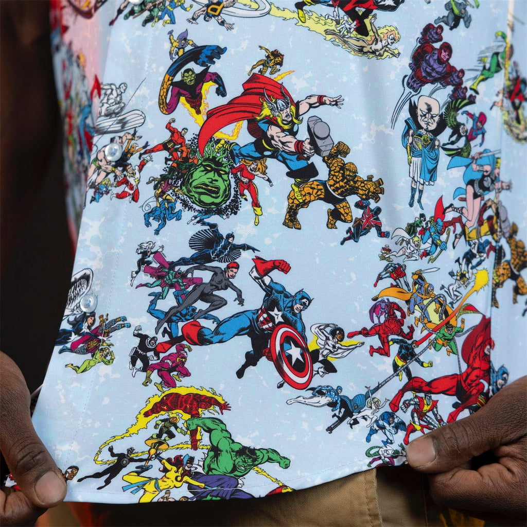 RSVLTS There Goes My Hero KUNUFLEX Short Sleeve Shirt in Blue — detail 5