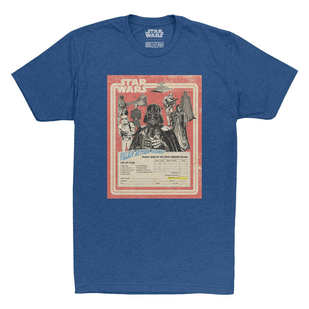 RSVLTS Empire Trading Card Crewneck Tee in Blue — front view