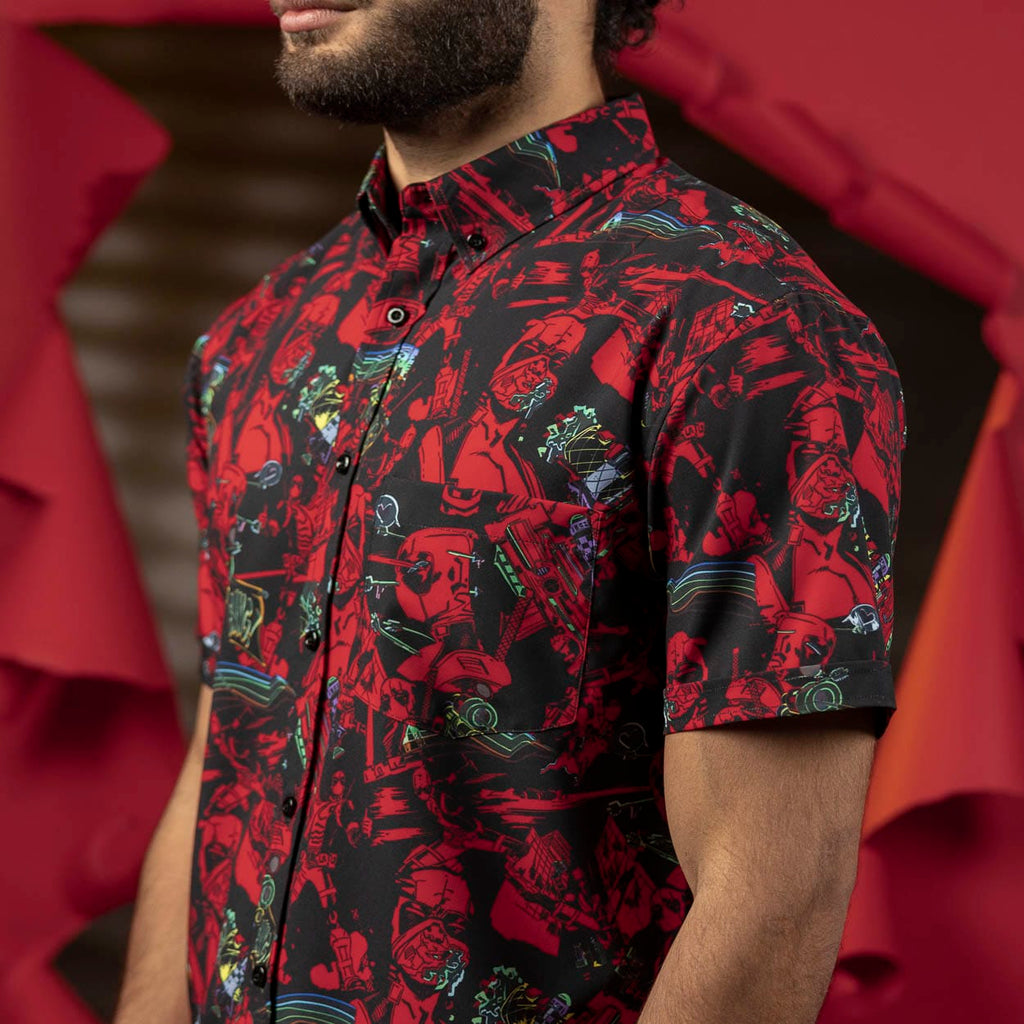 RSVLTS Maximum Effort KUNUFLEX Short Sleeve Shirt in Black — detail 9