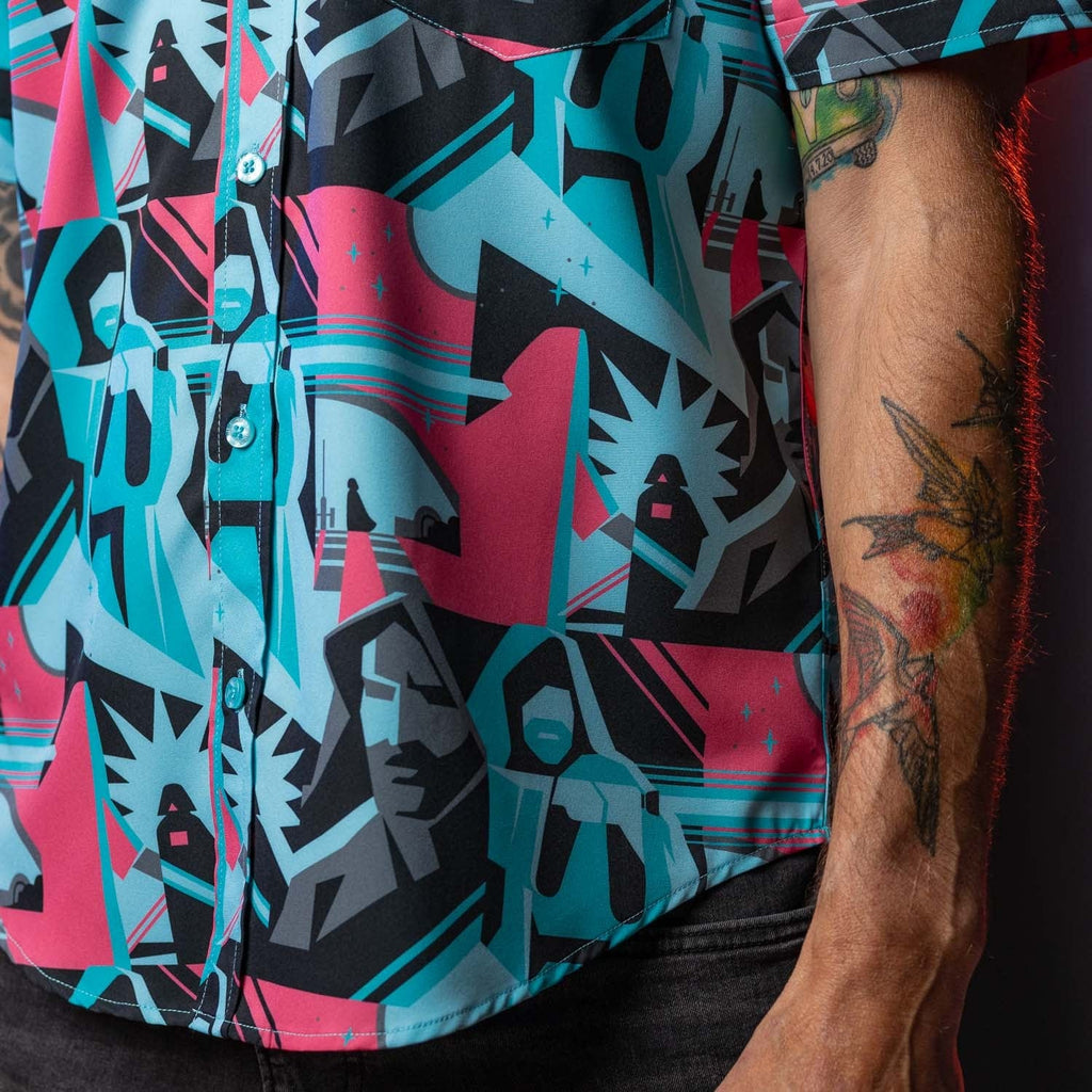 RSVLTS Tale of Two Jedi KUNUFLEX Short Sleeve Shirt in Blue — detail 5