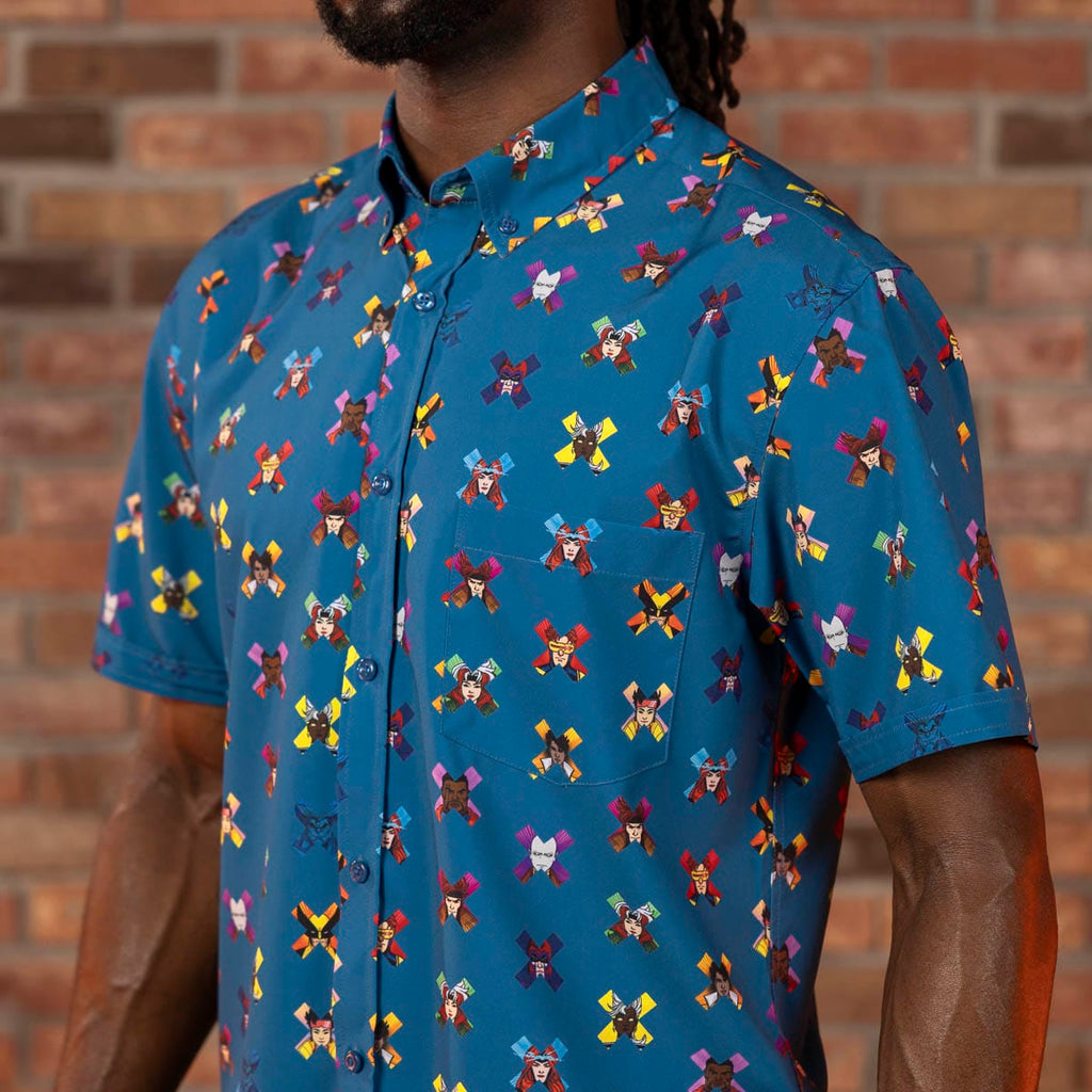 RSVLTS All My Xs KUNUFLEX Short Sleeve Shirt in Blue — detail 5
